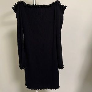 M Boutique Black Off the Shoulder Long Sleeve Mini Dress